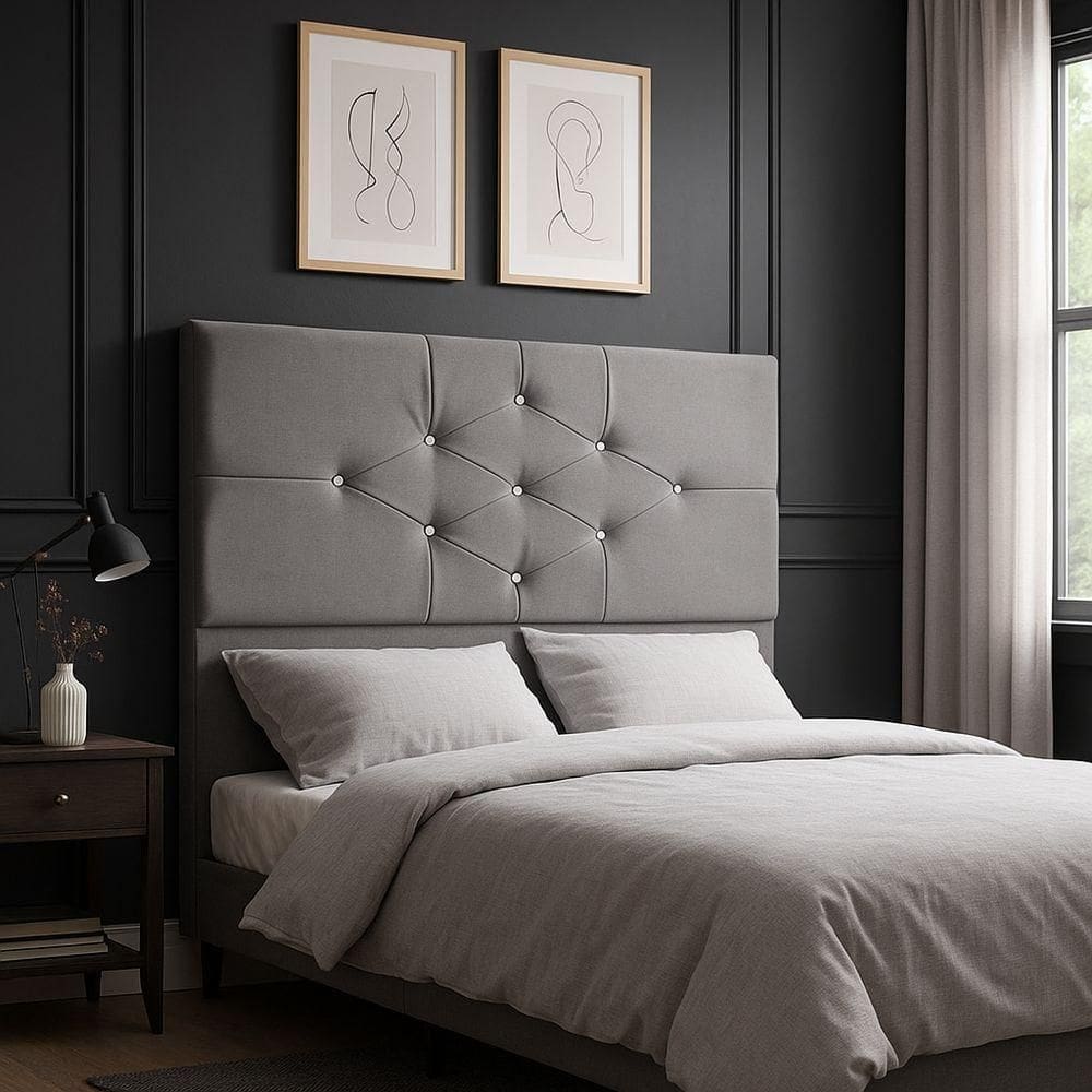 Cabeceira Cama Box Queen 160 Cm Camboriú Cinza