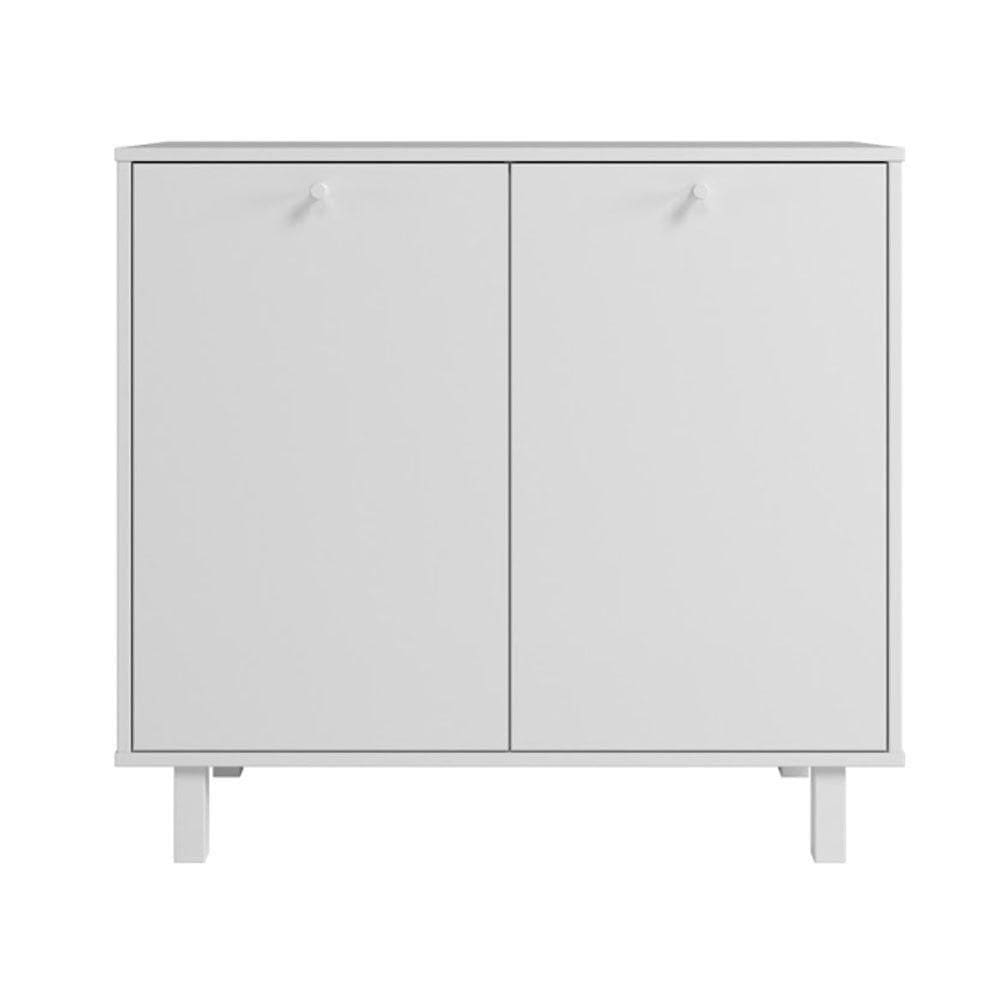 Balcão Em Mdp Com 2 Portas E 2 Prateleiras Brv Móveis Branco