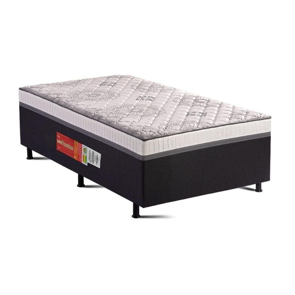Cama Box Conjugado Solteiro: Colchão Ortopédico Unipremium New (88x188x50) - Polar