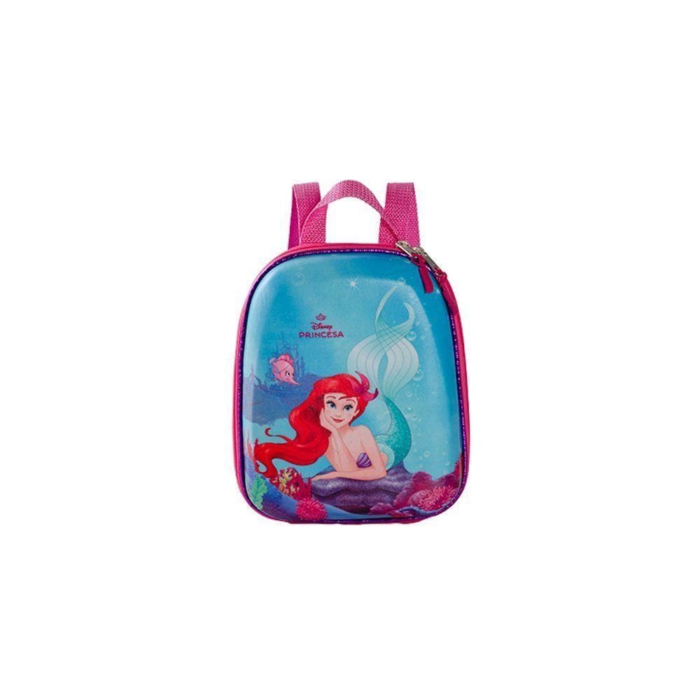 Mochila Infantil 3+ Pré Escola Creche Menina Pequena Sereia Tamanho P Cor Verde Azulado E Rosa