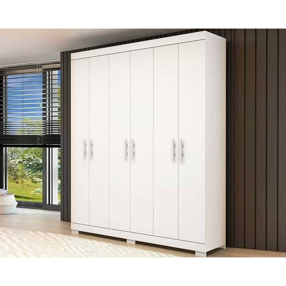 Guarda Roupa 6 Portas E 2 Gavetas Lana Branco - Acp