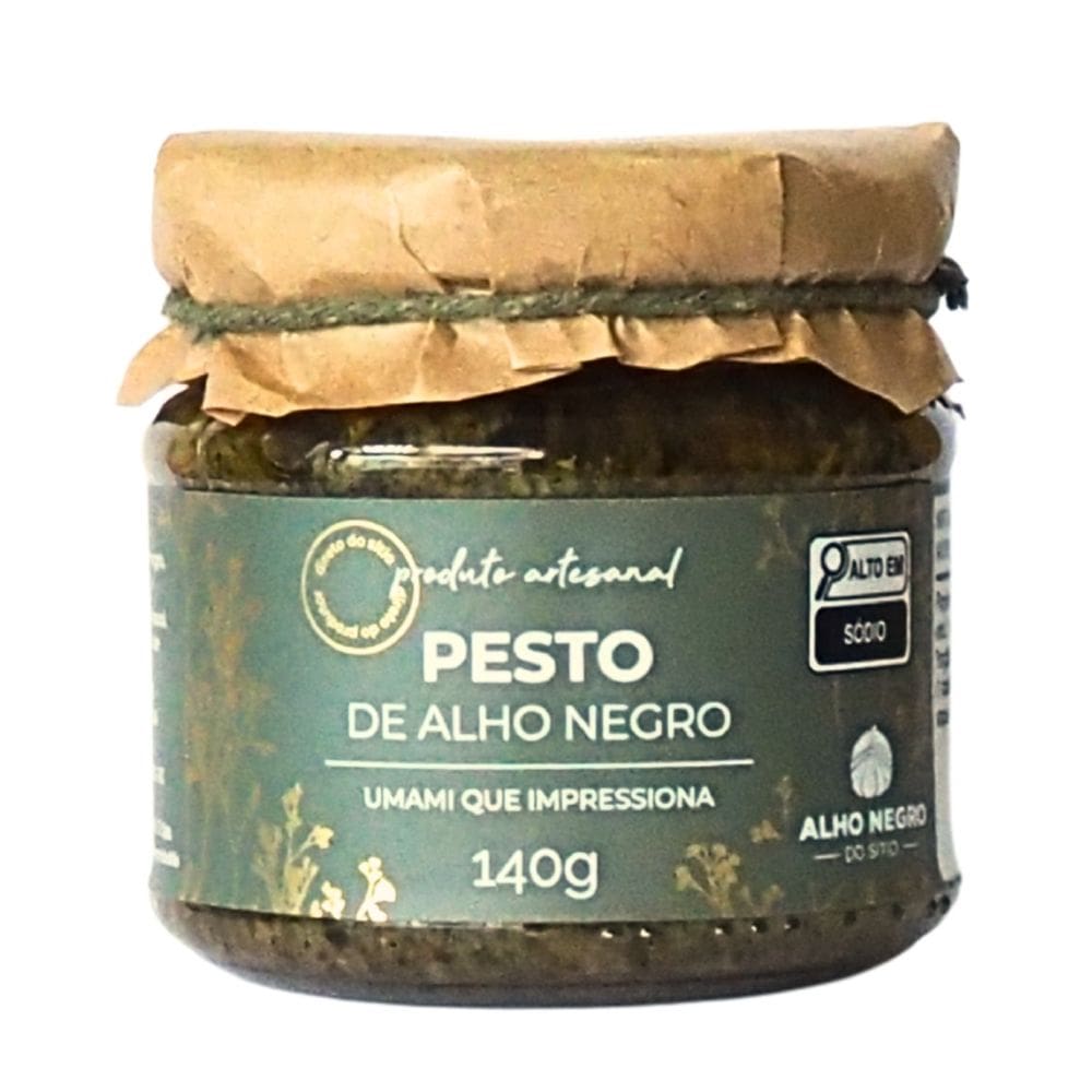 Molho Pesto de Alho Negro Artesanal 140g - Alho Negro do Sítio