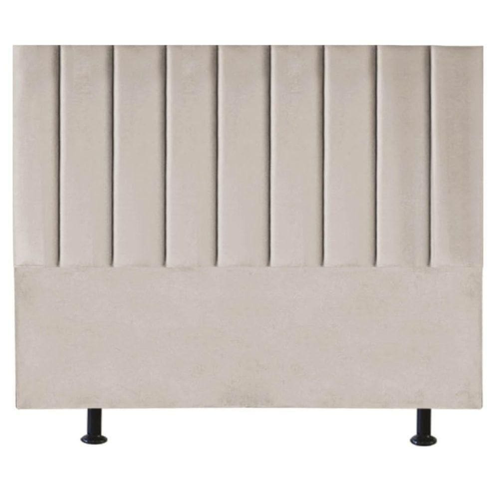 Cabeceira Estofada Cama Casal Queen Size160 Cm Alice Linho Bege