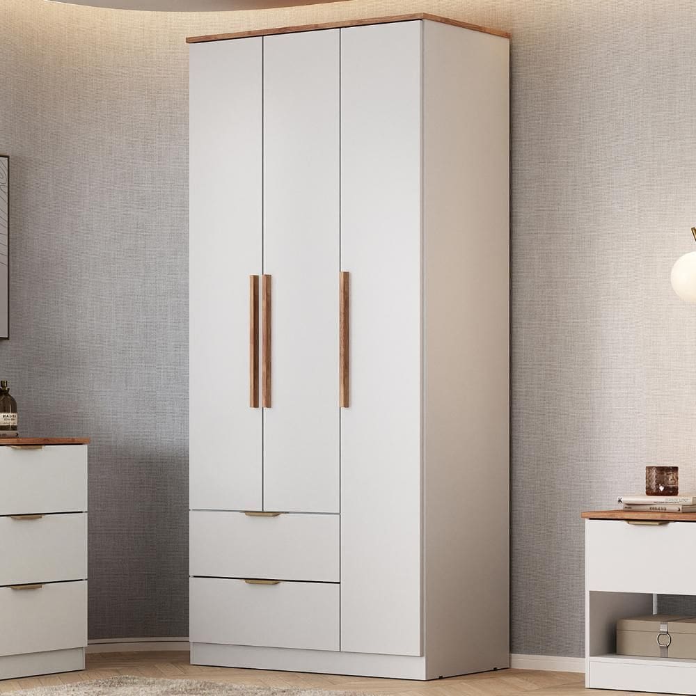 Guarda Roupa Solteiro 3 Portas Milan Carraro Branco