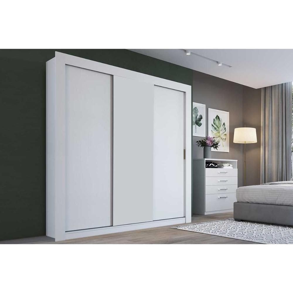 Guarda Roupa Casal 3 Portas De Correr E 2 Gavetas Ph 1681 Branco - Herval