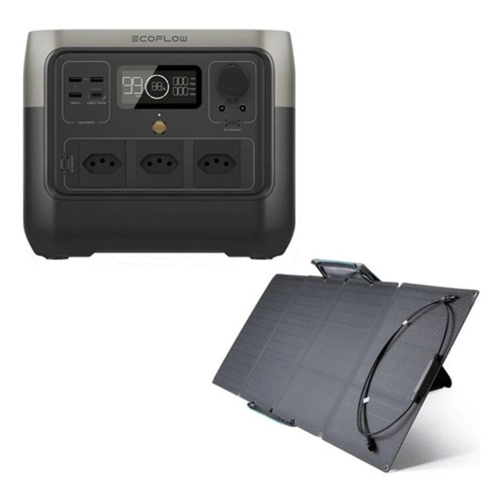 Kit Gerador De Energia Ecoflow River 2 Pro 127v Br Inclui Painel Solar 60w Portátil