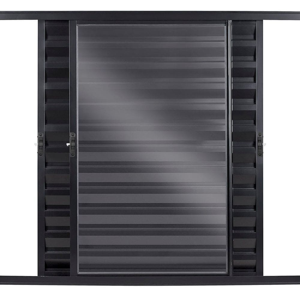 Janela Veneziana 3 Folhas Móveis sem Grade Vidro Liso 100x100cm Ecosul Esquadrisul