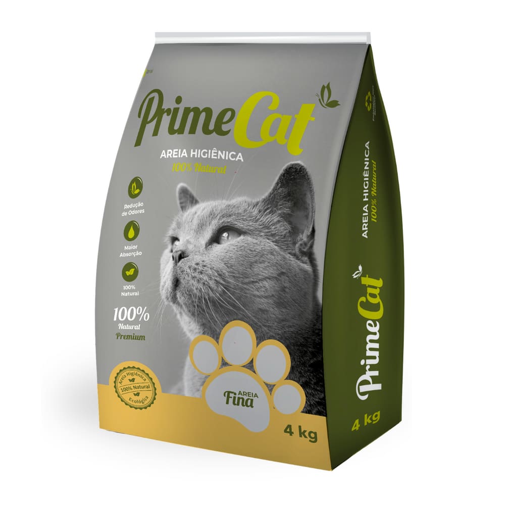 Areia Higienica Primecat Premium 4,0 Kg Fina
