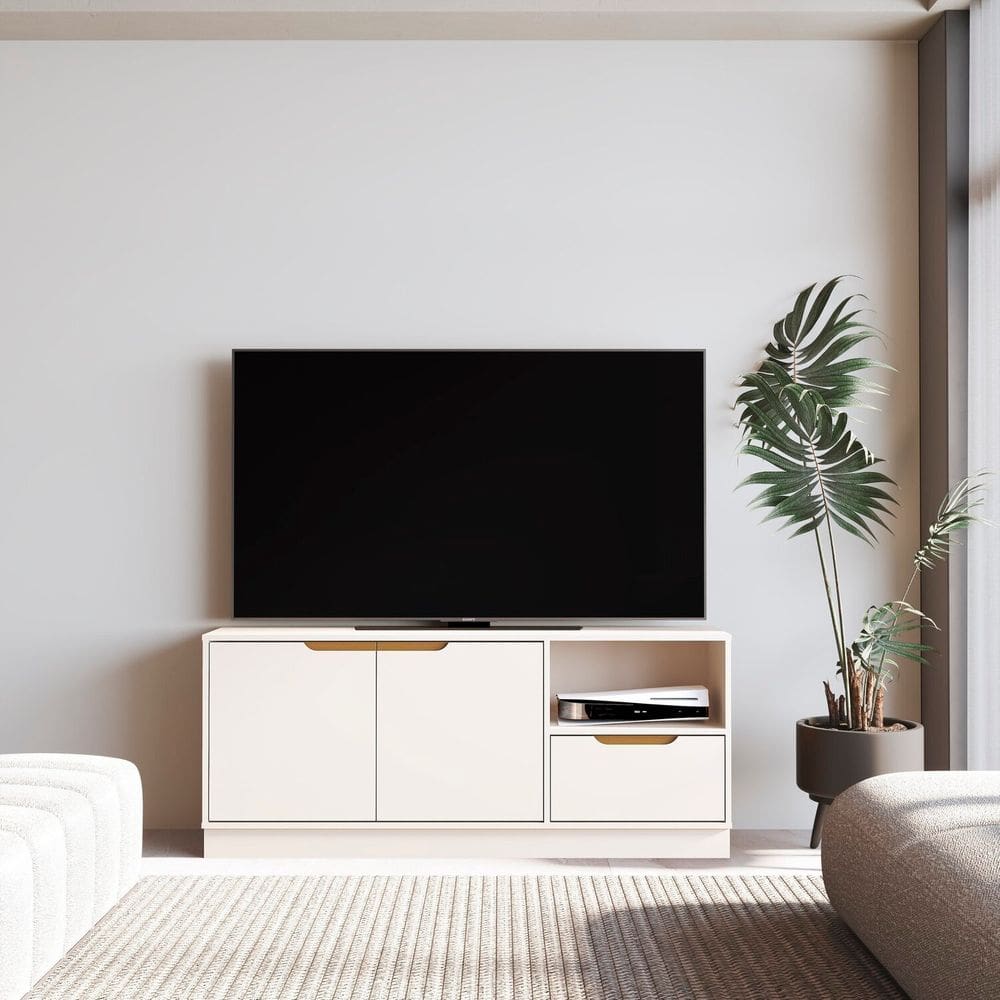 Rack para Tv 55 Polegadas 100% Mdf Modular Off White