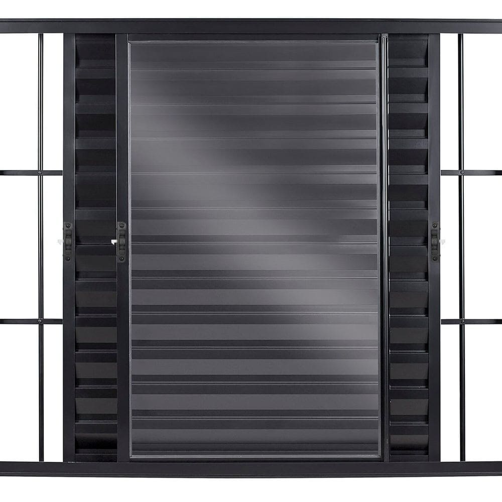 Janela Veneziana 3 Folhas Móveis com Grade Vidro Liso 100x120 Ecosul Esquadrisul