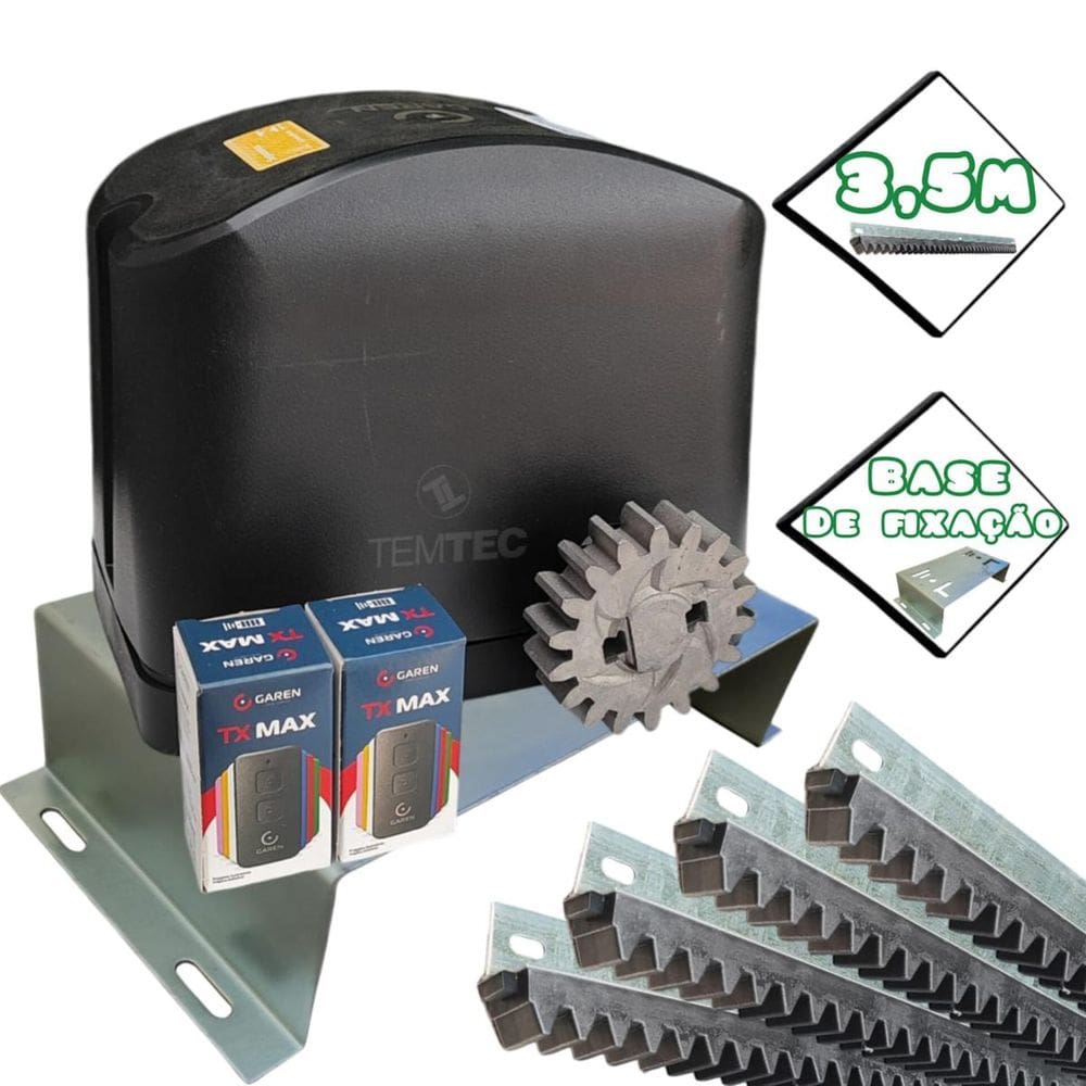 MOTOR PORTÃO GAREN DESLIZANTE RÁIDO 8SEG 400Kg Base 3,5M