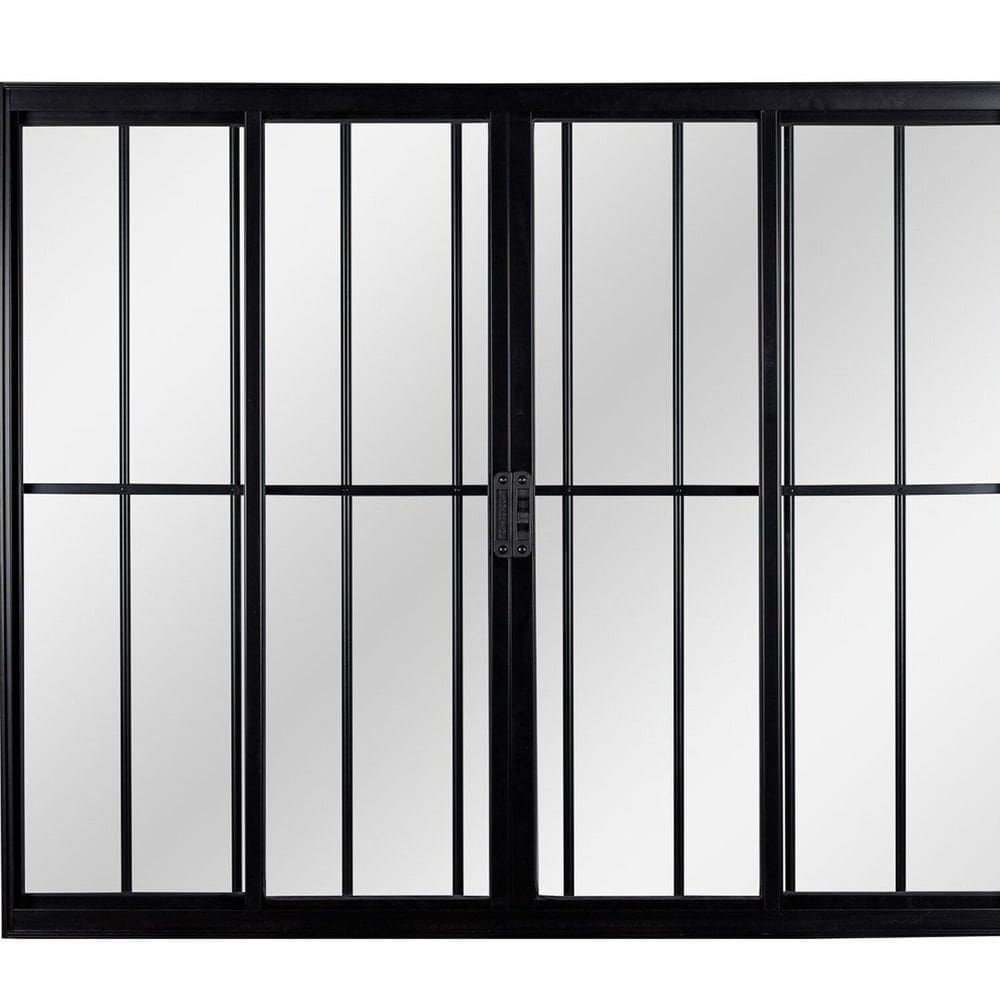 Janela Correr 4 Folhas Central com Grade Vidro Liso 100x100 Ecosul Esquadrisul