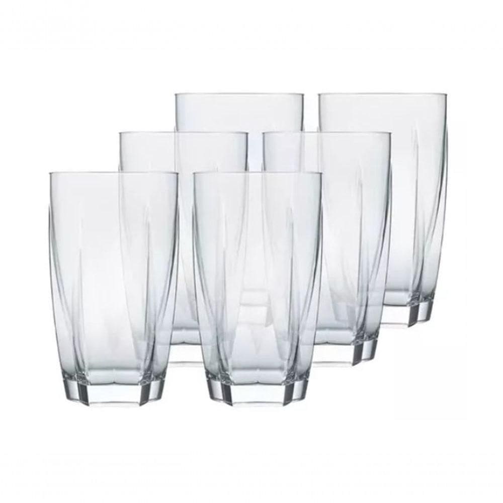 Jogo Copo Vidro Cristal 370ml Topazio