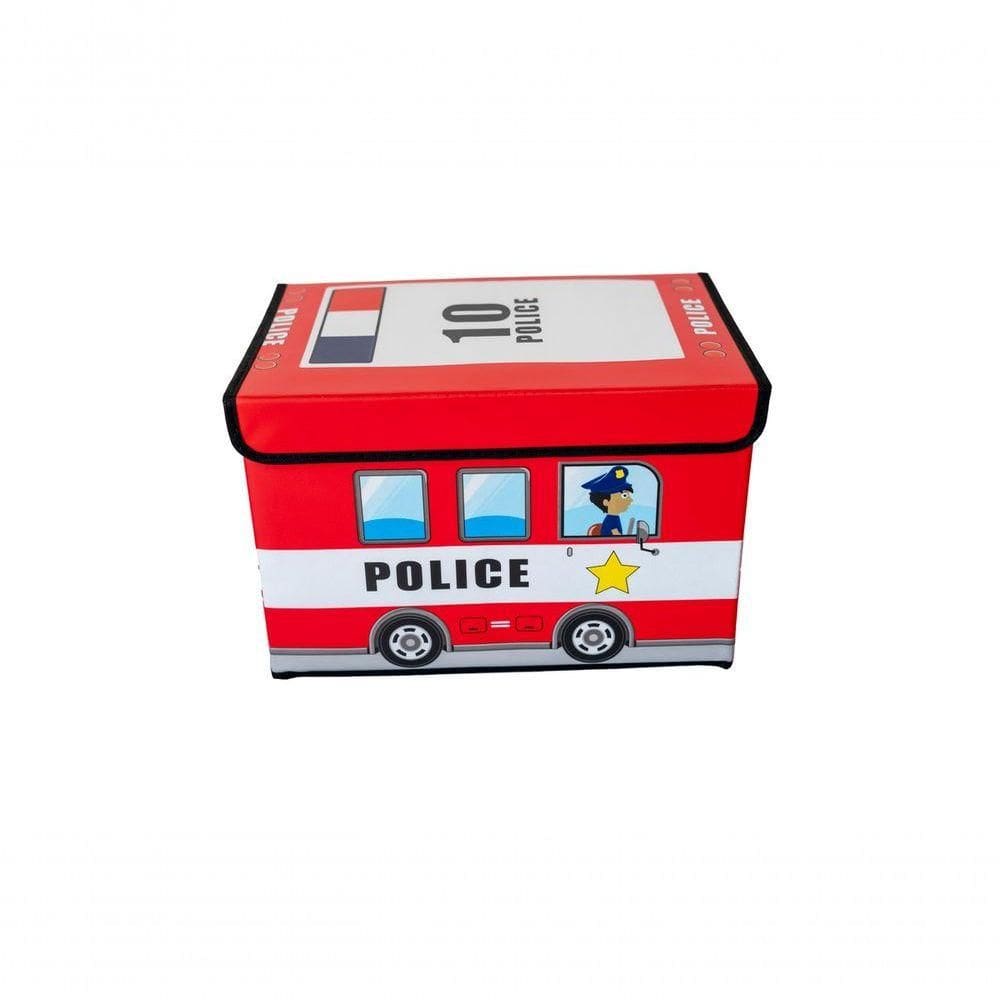 Caixa Organizadora Infantil Tampa Brinquedoteca Armazenament Cor:vermelhopolicia