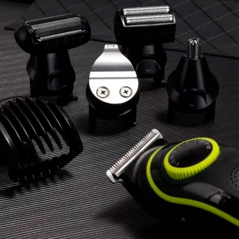 Barbeador Elétrico Portátil Kit Corte Nariz Corpo Barba