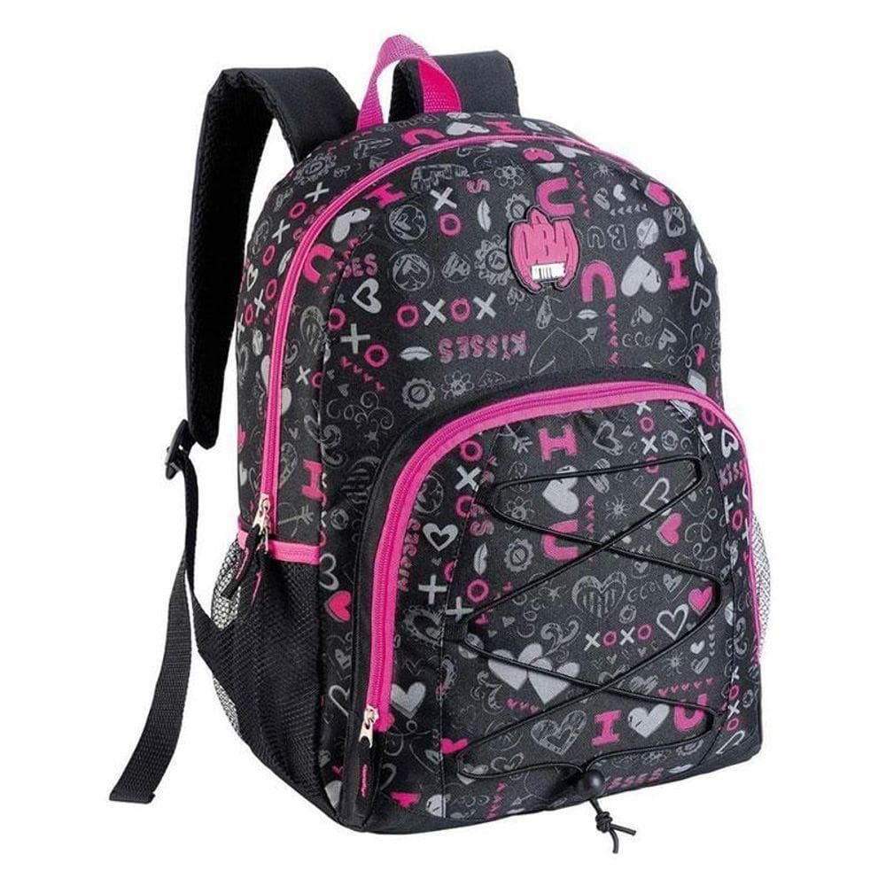 Mochila Escolar Infantil Sbdv-2033 Estampada Preto - Fuseco