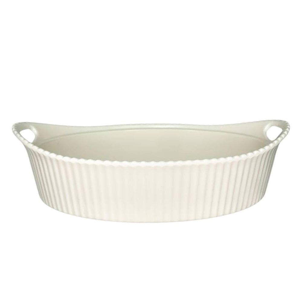 Travessa Oval Canelada 960Ml Melamina Bestfer 24Cm.