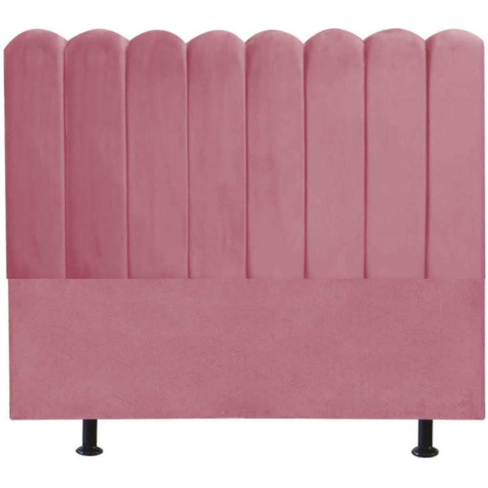 Cabeceira Nuvem Cama Box Queen 160 Cm Alanis Suede Rosa