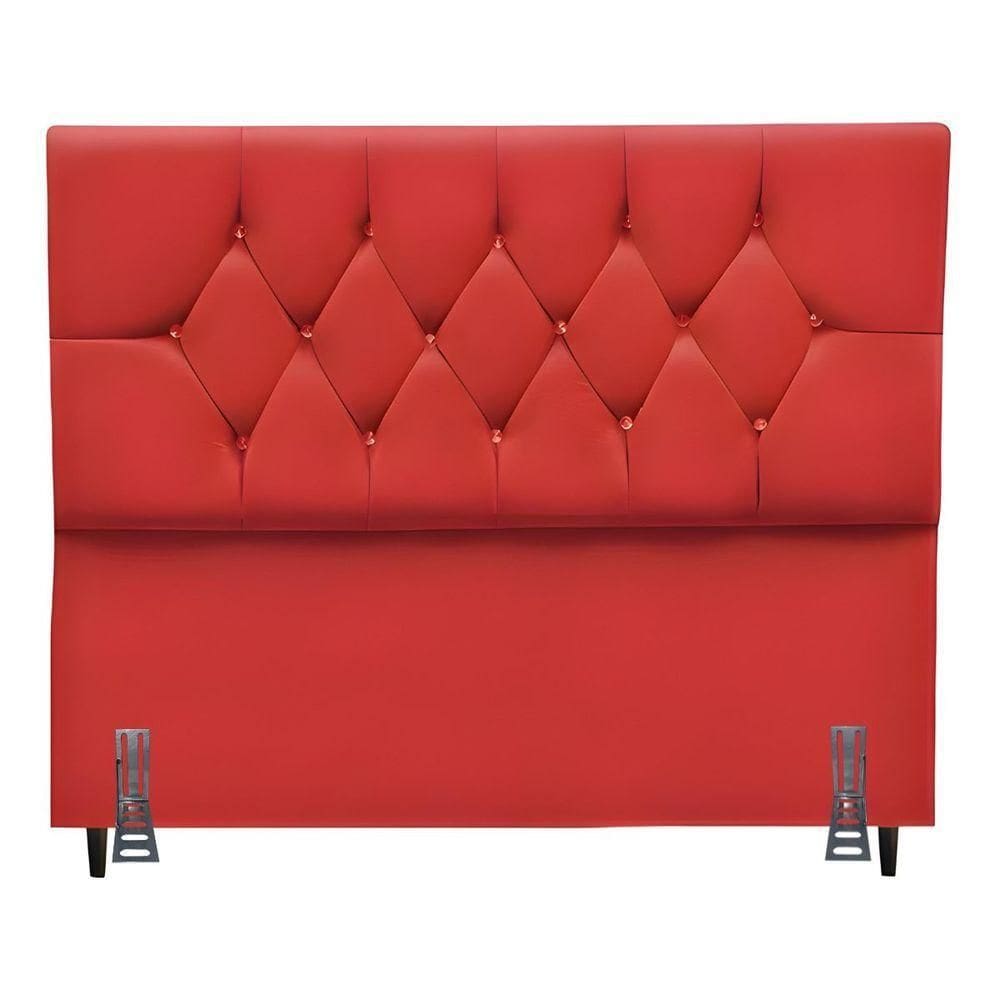 Cabeceira Para Cama Casal 140 Cm Celina Com Frame Suede Vermelho