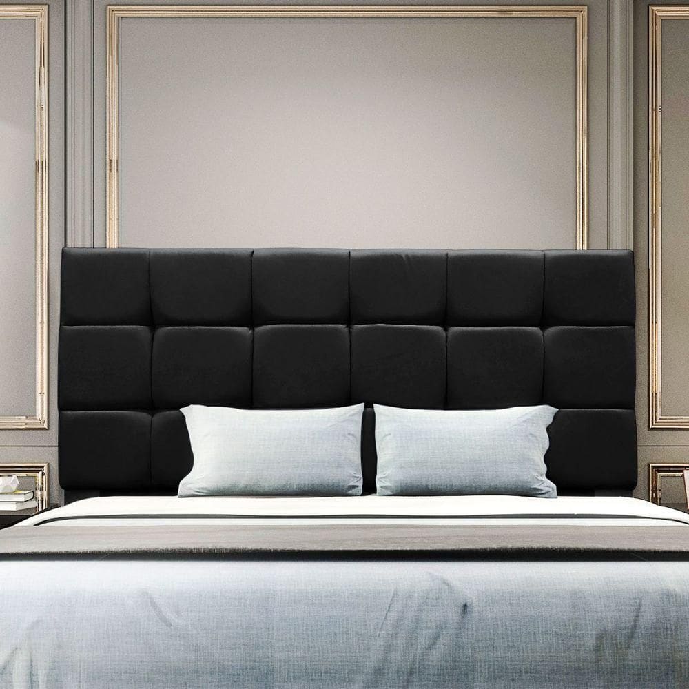 Cabeceira Cama De Queen 160 Cm Naiara Em Suede Com Frame Preto