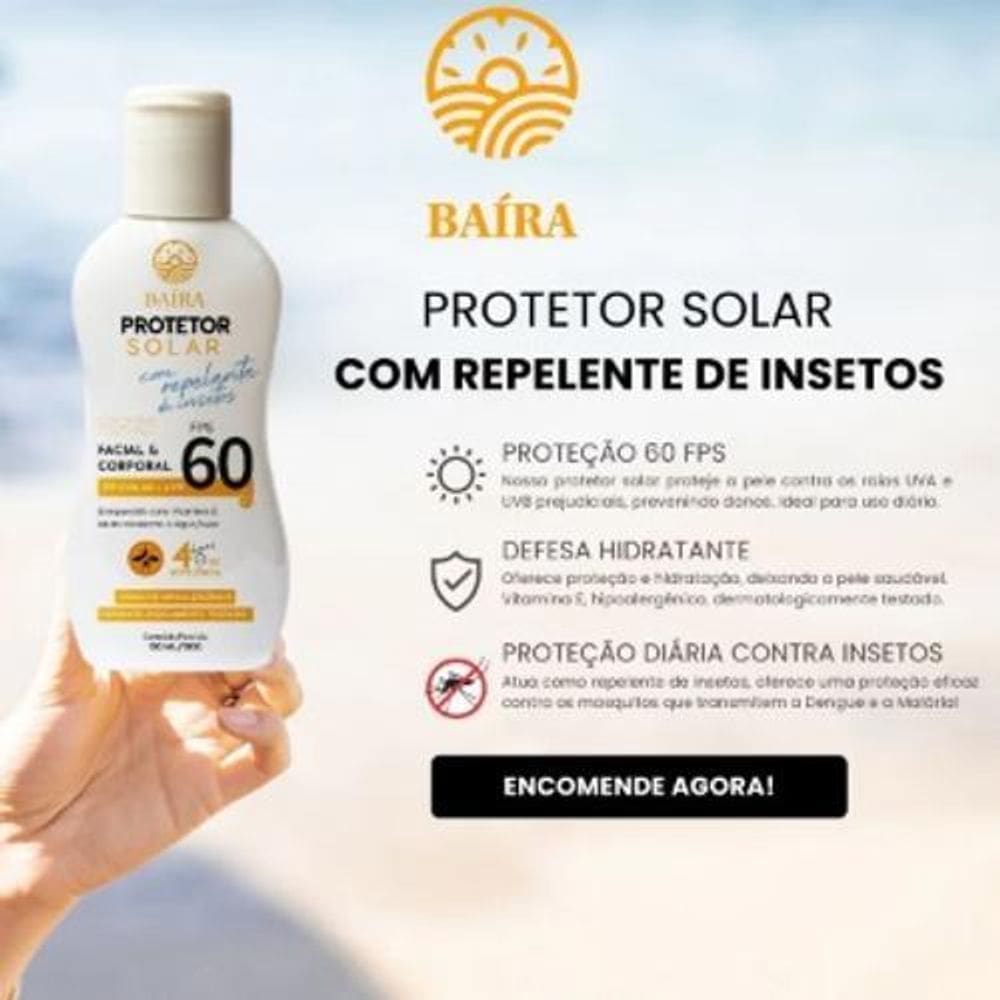 Protetor Solar Com Repelente Fps 60 Baíra 120 Ml