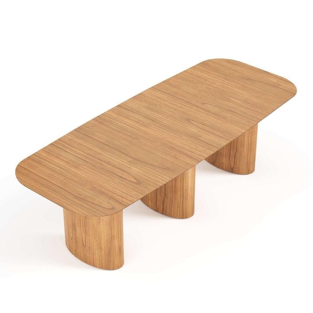 Mesa De Jantar Orgânica Tivoli 320cm X 110cm 10 Lugares Lamina Cinamomo