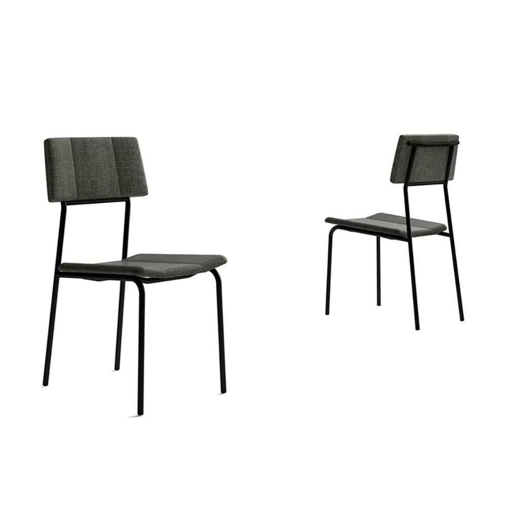 Cadeira Sala De Jantar Lou 1742 Aço Kit 2 Uni Preto-grafite Carraro