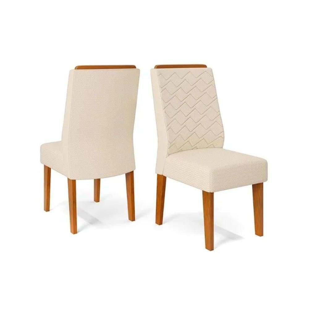 Kit 2 Cadeiras De Cozinha Lidia 2 Un Freijo-linho Neve Bege - Dj Móveis