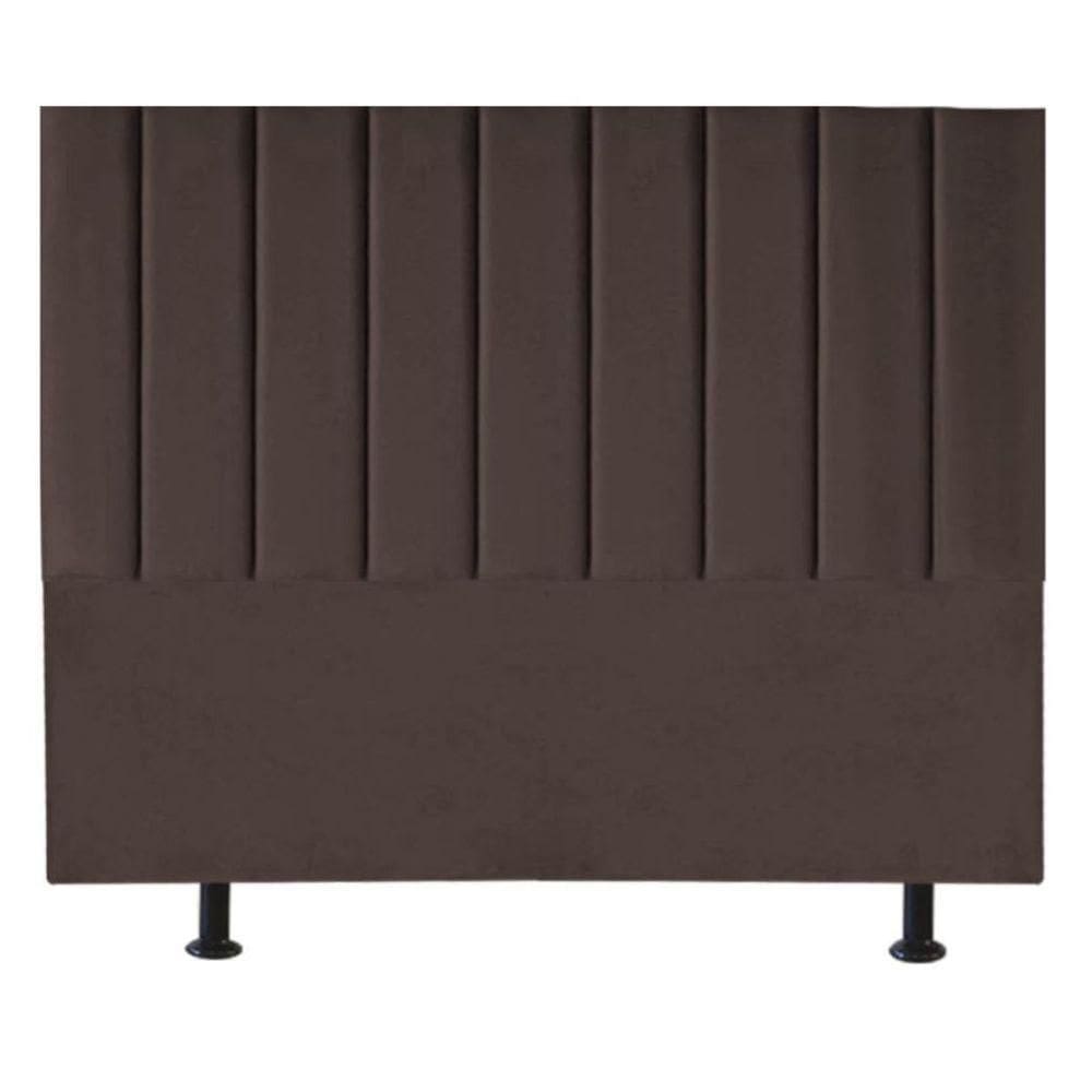 Cabeceira Estofada Cama Casal Queen Size160 Cm Alice Linho Marrom