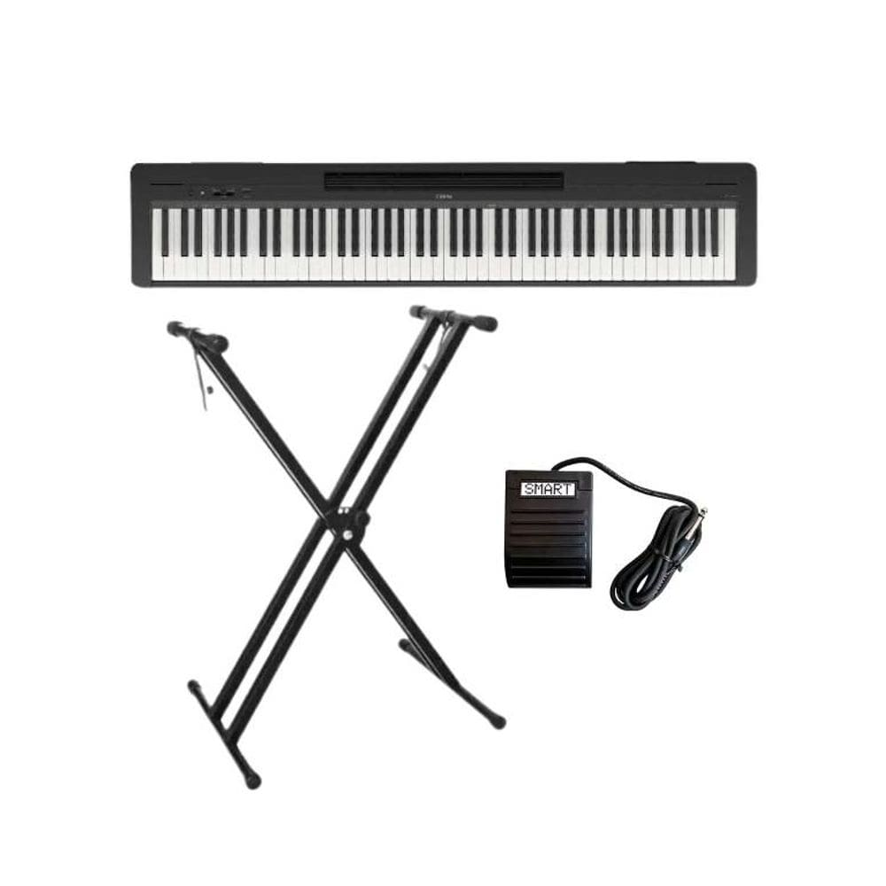 Piano Digital Yamaha P-145  Bluetooth - 88 Teclas GHC Toque Realista + Suporte em X + Pedal Sustein