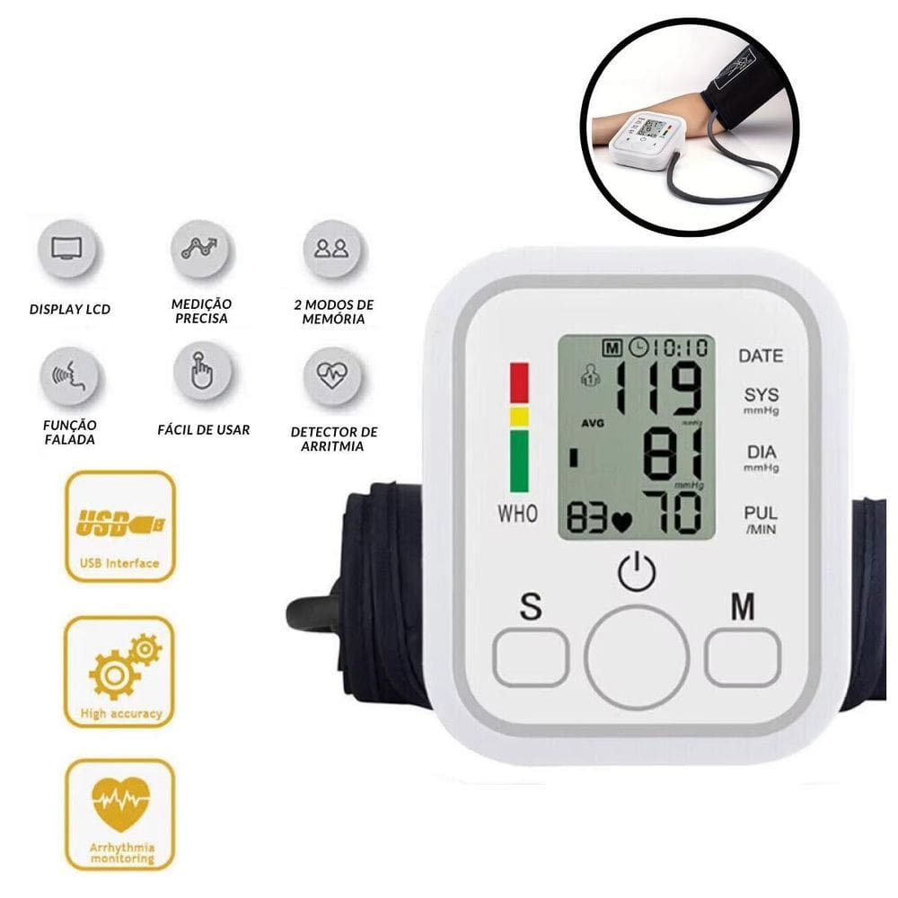 Medidor De Pressão Digital - Controle Automático De Saúde