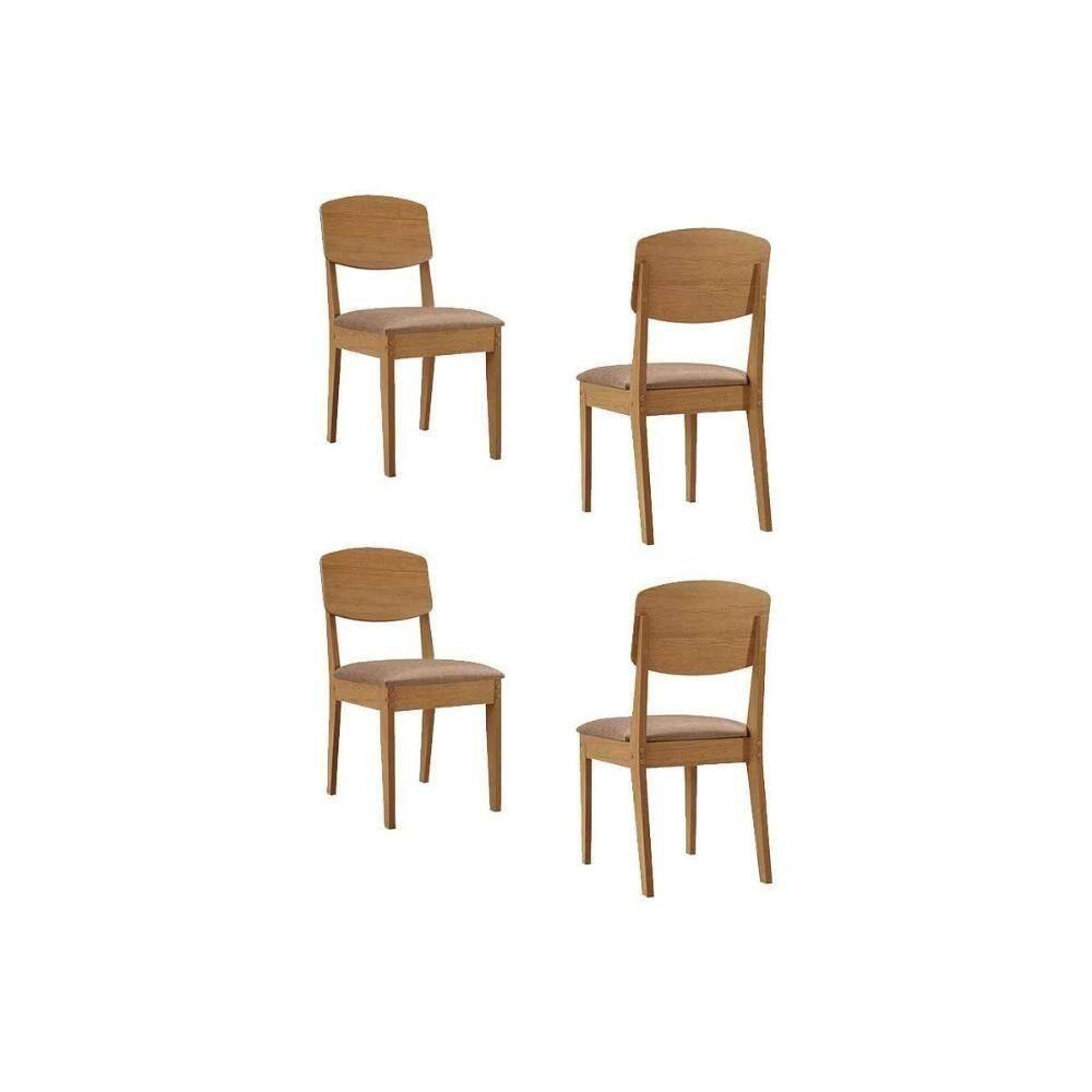 Kit 4 Cadeiras Sala Jantar Havana 4 Un -linho Capuccino - Rufato