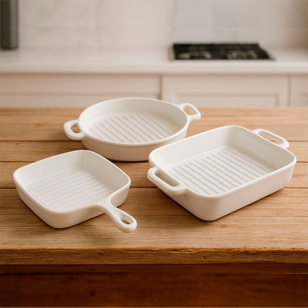 Travessas Assadeiras Petisqueiras Cerâmica Servir Jogo 3pçs