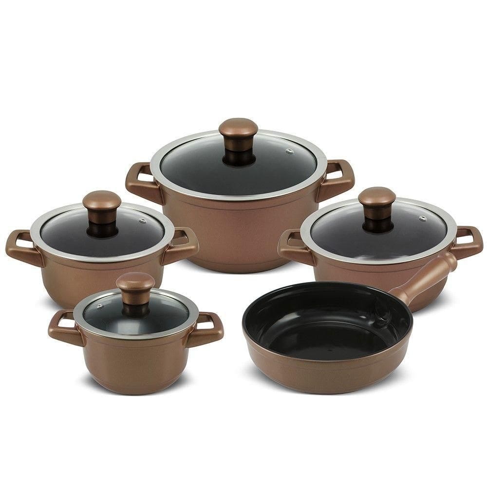 Jogo De Panelas De Cerâmica Smart Duo 5 Peças Cobre Ceraflame