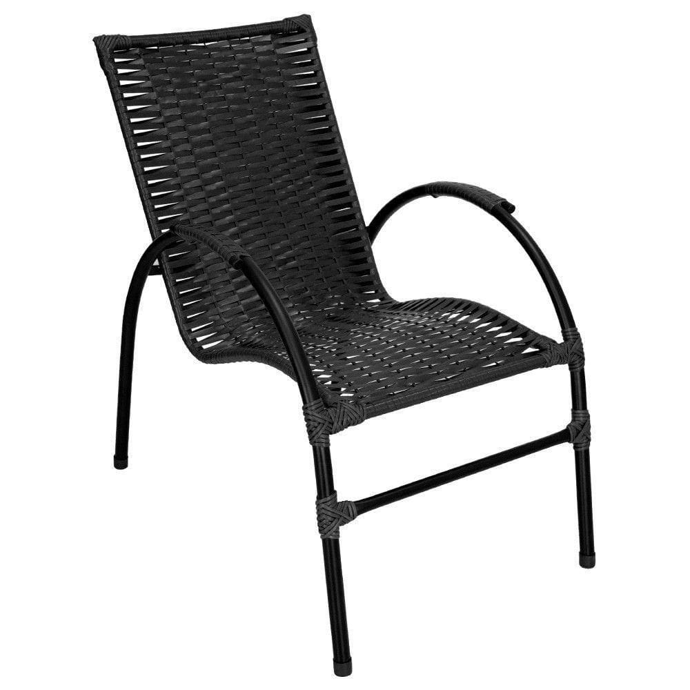 Cadeira De Área Varanda Onix Em Fibra Sintética Preto