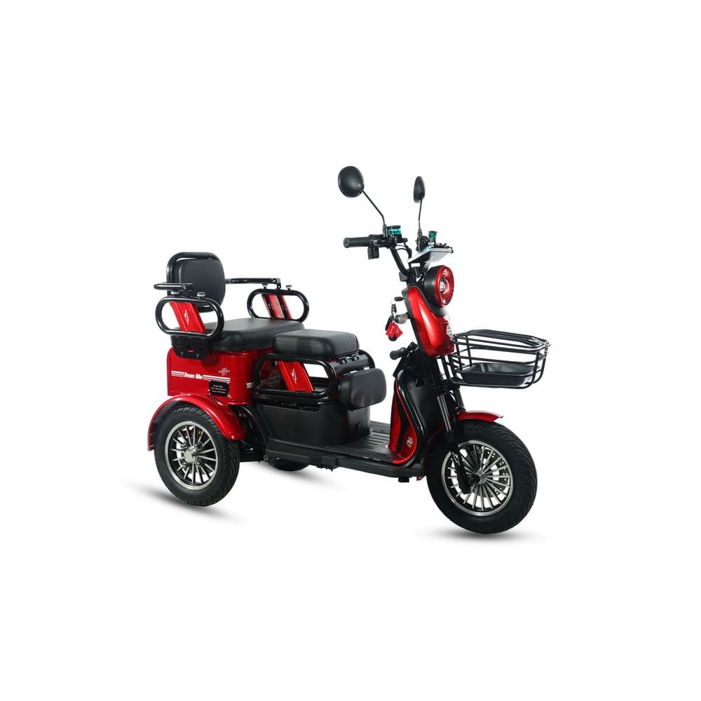 Triciclo Elétrico Comfort 1000w 3 Lugares Com Ré Dream Bike Vermelho