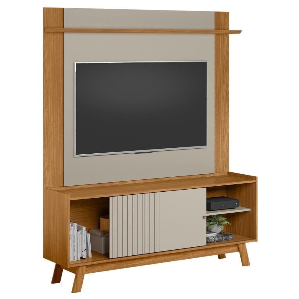 Painel 55 Pol Lana E Rack 160cm Arum Nature/off L06 - Mpozenato