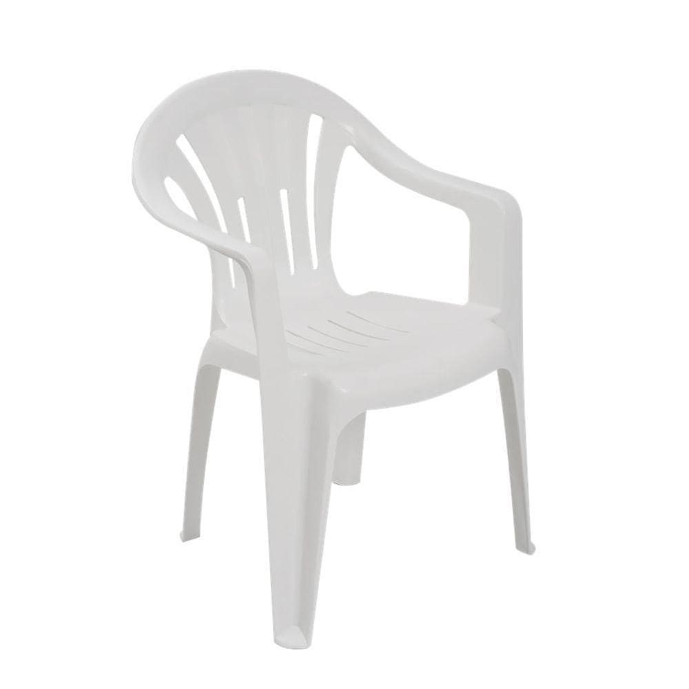 Cadeira Plástica Empilhável Fiore Branca Pisani