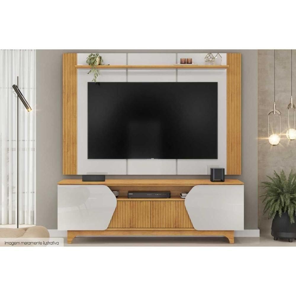 Home P/ Tv Até 75 Pol Helo C/ 4 Portas Bali/cedro - Dj Móveis