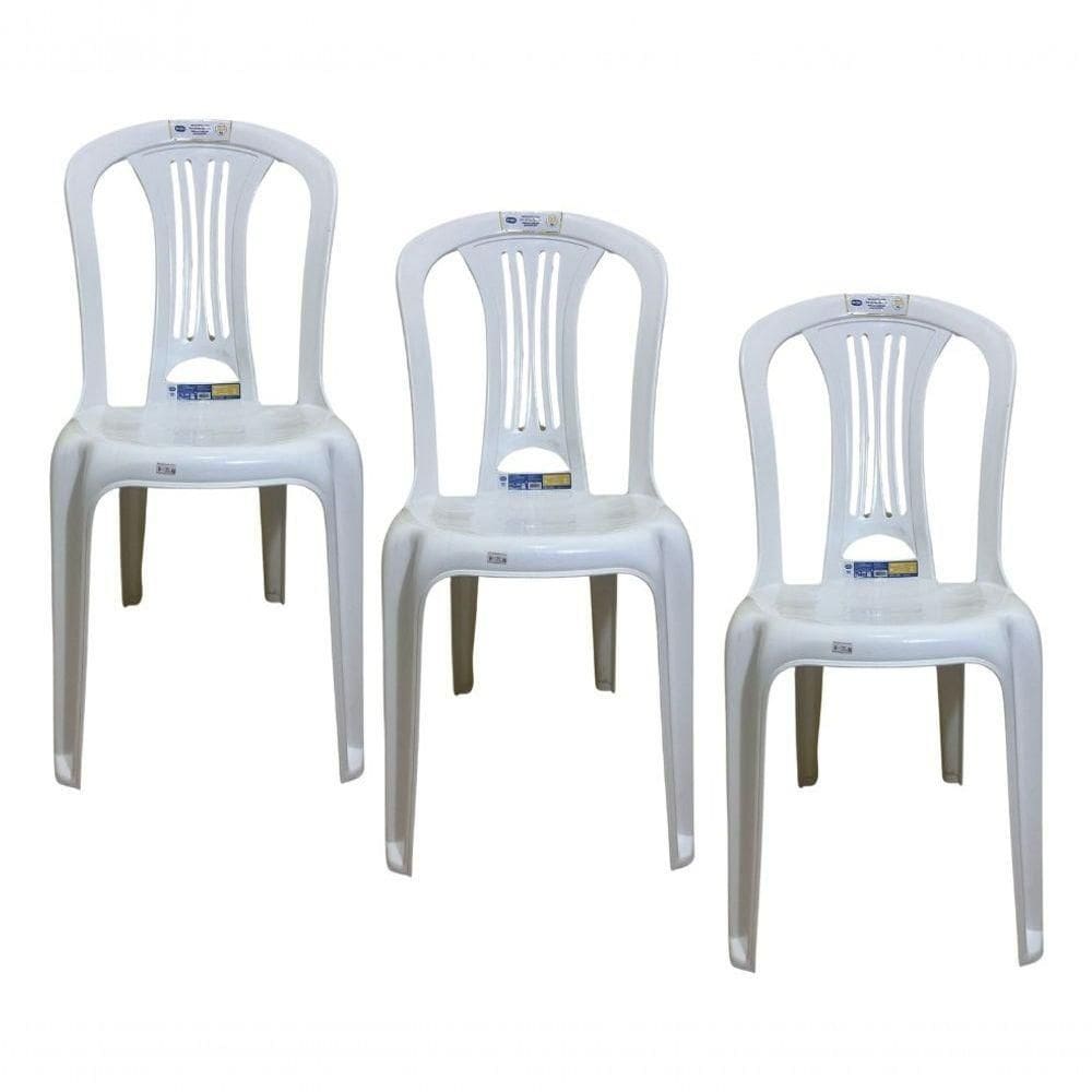 03 Und Cadeira Plastica Sem Braço Bistro Mor