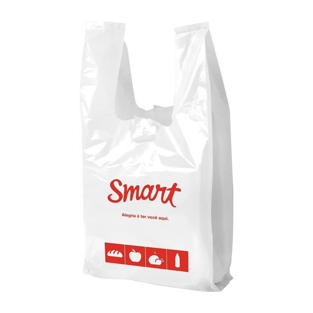 Sacola Smart Impressa 38x48 Suporta 6kg - Embalagem com 1000 Unidades