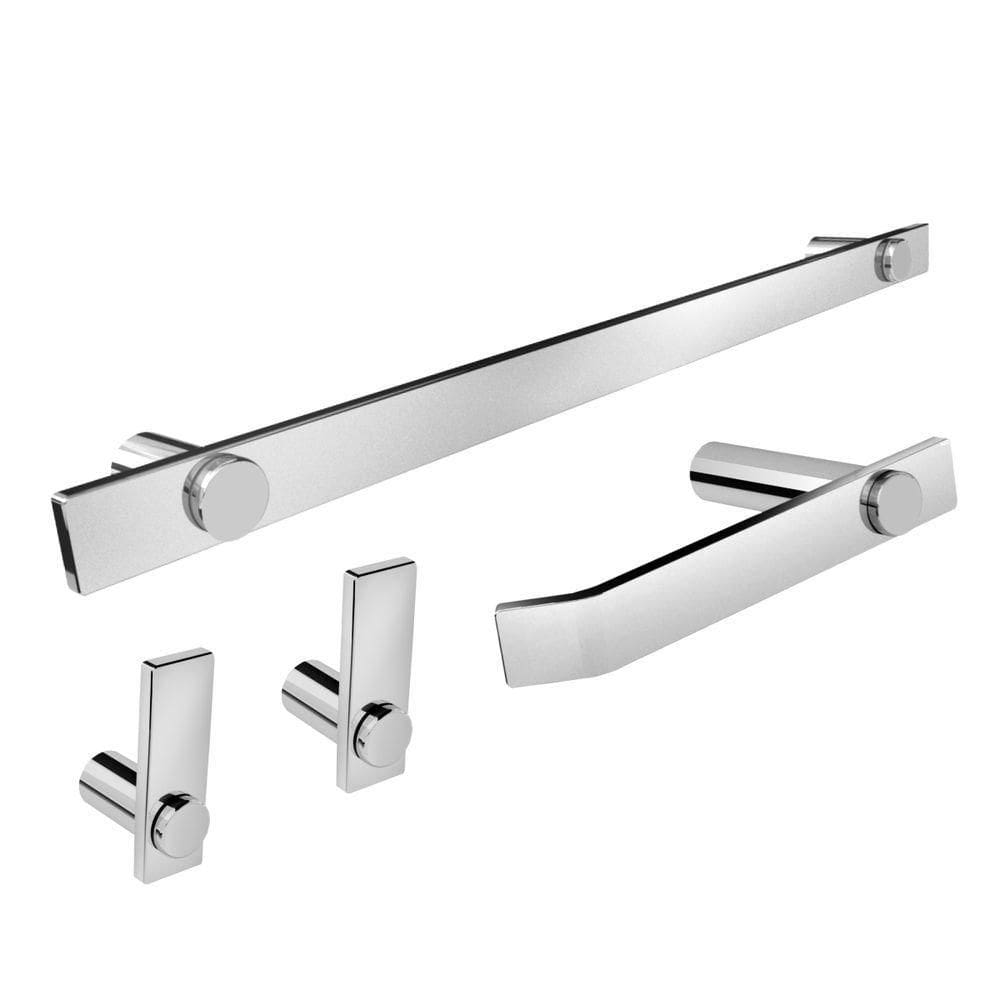 Kit Acessórios Banheiro Escovado 4 Peças Grego Metal 2050pm