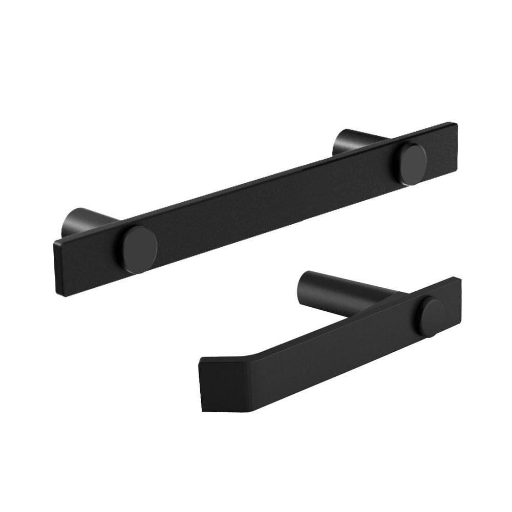 Kit Acessório De Banheiro Preto Fosco 3 Peças Grego Metal 2010pm