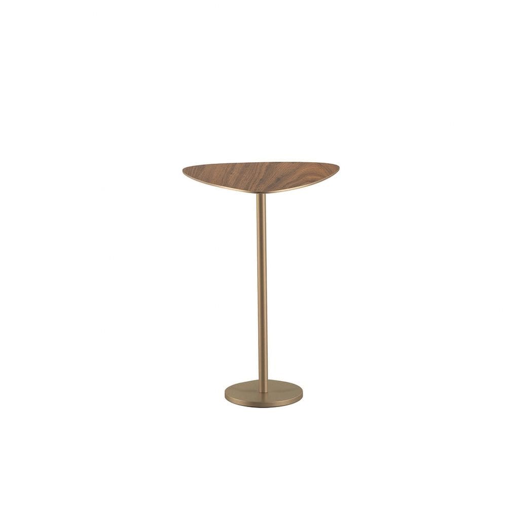 Mesa Lateral de Apoio Baixa 58cm X 25cm Brisa Nogueira/Champanhe