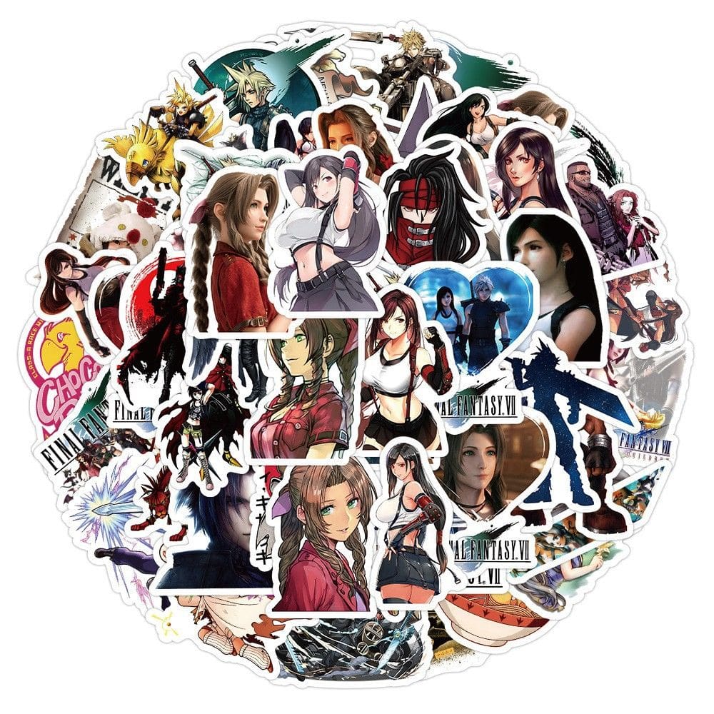 Pacote de adesivos Finals Fantasy Anime, vinil impermeável, 60 unidades
