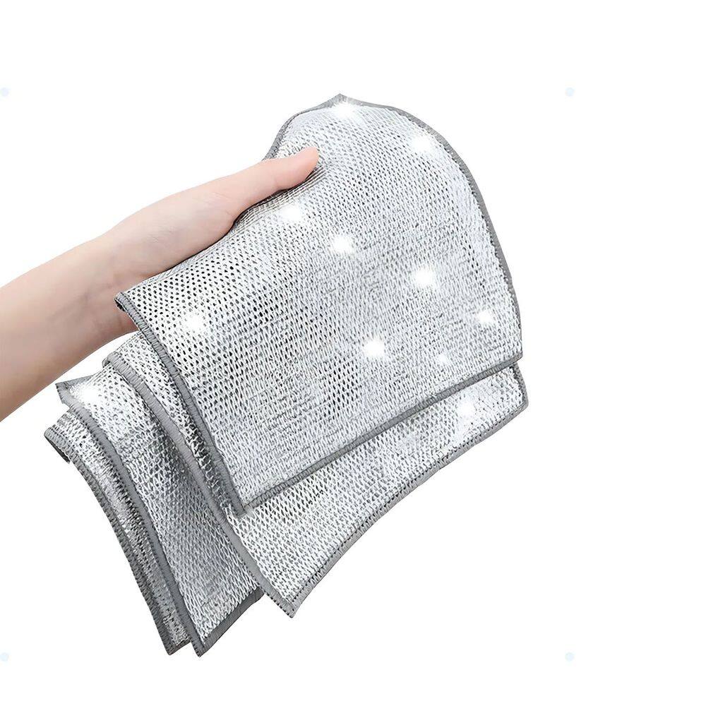 Pano Multiuso Kit 5 Arame Metalico Limpeza Cozinha Fio de Prata