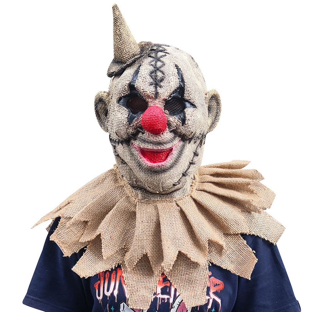 Máscara de cosplay Máscara de palhaço de linho de terror de Halloween
