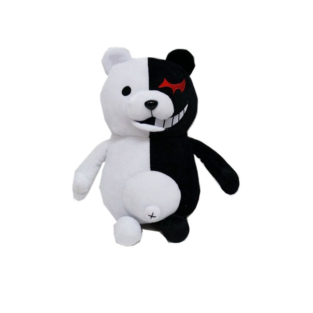 Boneca de pelúcia Monokumas preta e branca de 25 cm para crianças