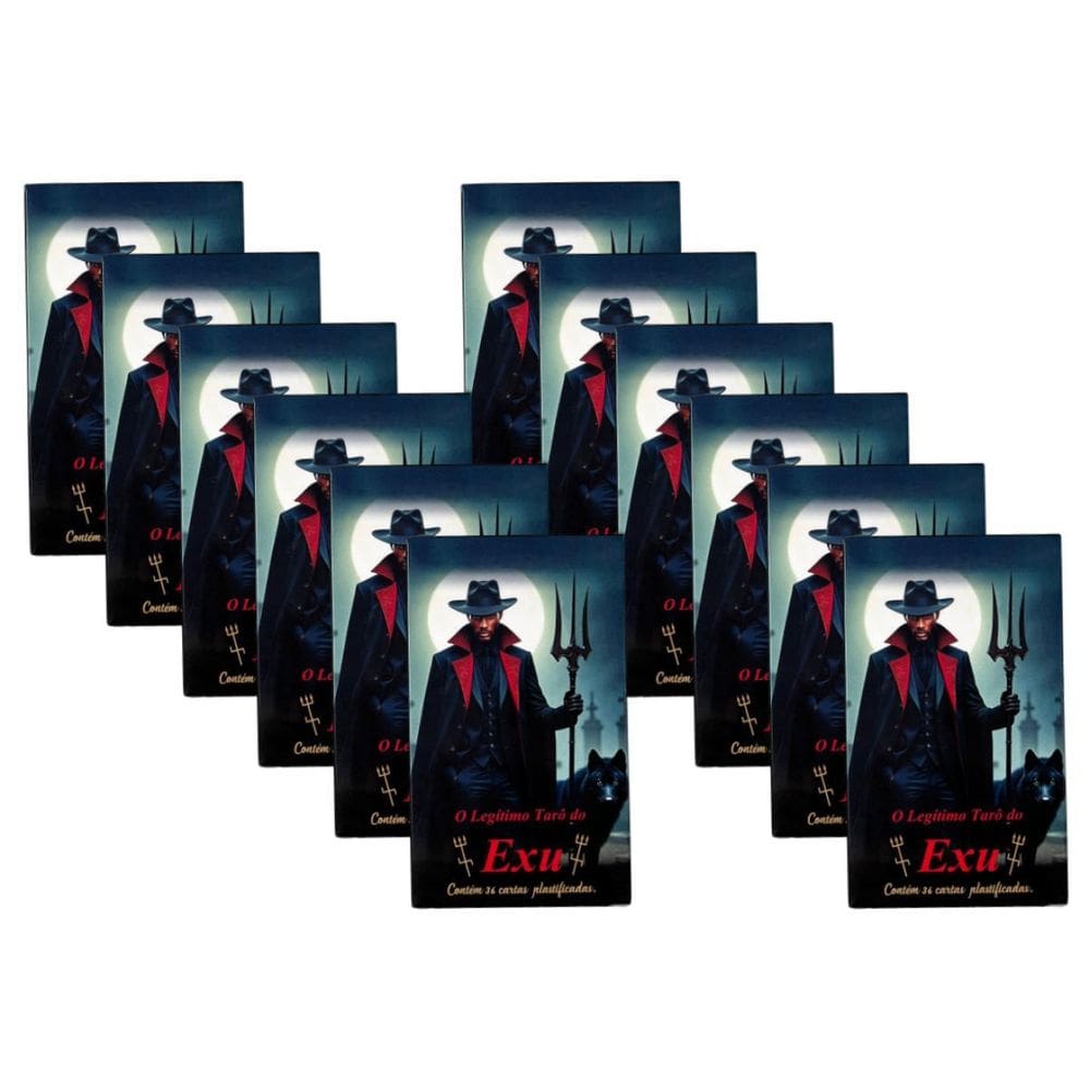 Kit Com 12 O Tarô Do Exu 36 Cartas Plas+Man