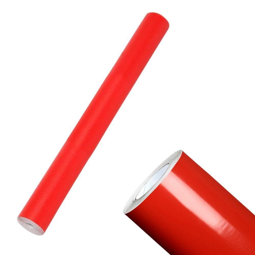 Kit 03 Rolos Papel Adesivo Contact Vermelho 45Cm X 10 Metros